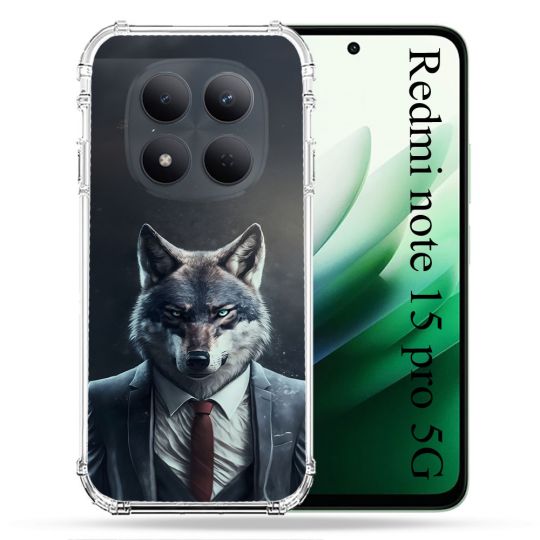 Coque Renforcée Pour Redmi Note 15 Pro 5G Animal Loup Business