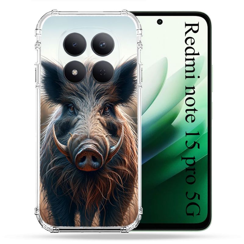 Coque Renforcée Pour Redmi Note 15 Pro 5G Chasse Sanglier Attaque