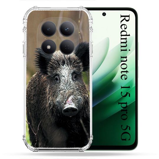 Coque Renforcée Pour Redmi Note 15 Pro 5G Chasse Sanglier bois