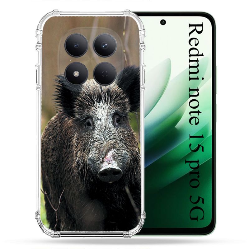 Coque Renforcée Pour Redmi Note 15 Pro 5G Chasse Sanglier bois