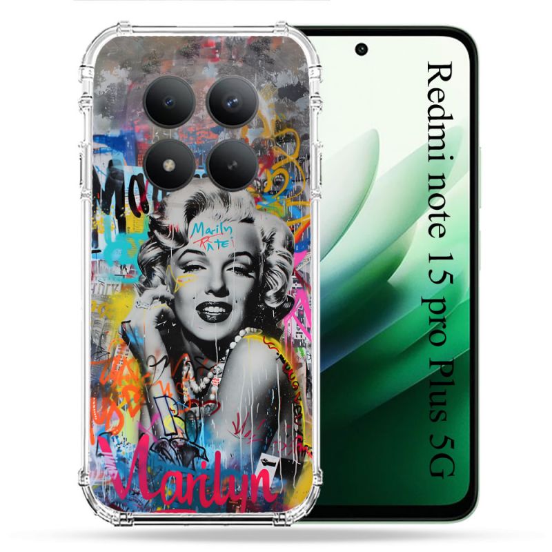 Coque Renforcée Pour Redmi Note 15 Pro Plus 5G Street Art Maryline Monroe