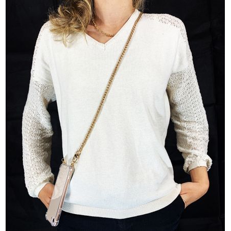 Coque Renforcée Transparente Pour Redmi Note 15 Pro Plus 5G Lanière / Cordon Metal Serpent Or