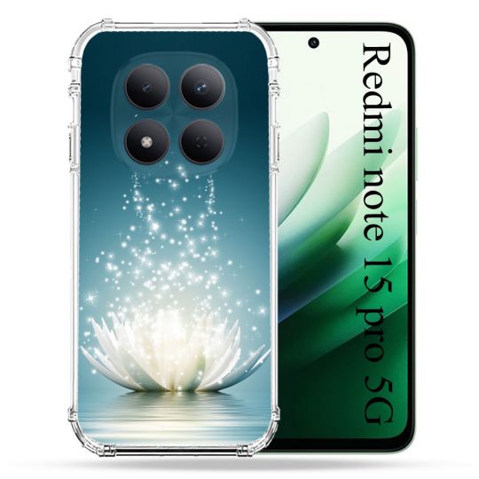 Coque Renforcée Pour Redmi Note 15 Pro 5G Fleur Lotus Blanc