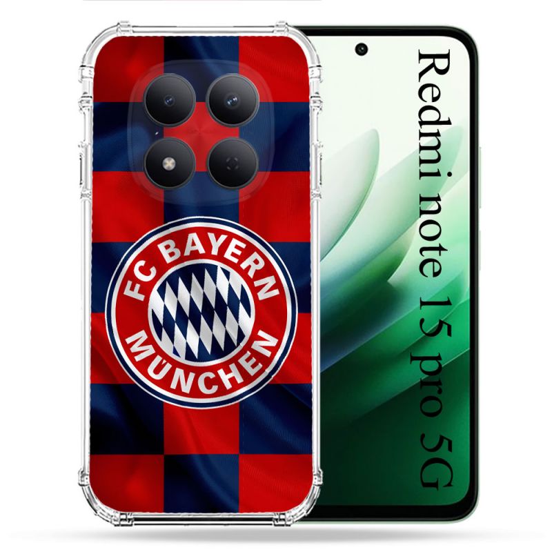 Coque Renforcée Pour Redmi Note 15 Pro 5G Foot Bayern Munich Carreaux
