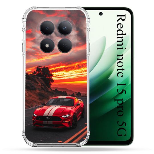 Coque Renforcée Pour Redmi Note 15 Pro 5G Ford Mustang GT500 Rouge