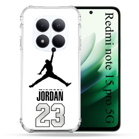 Coque Renforcée Pour Redmi Note 15 Pro 5G Jordan 23 Blanc