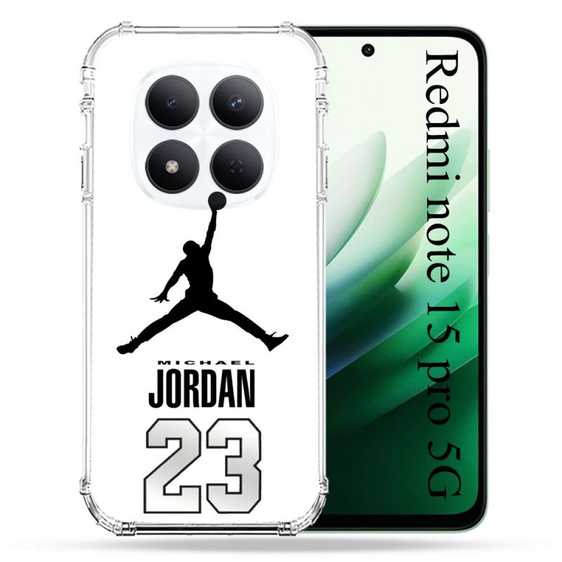 Coque Renforcée Pour Redmi Note 15 Pro 5G Jordan 23 Blanc