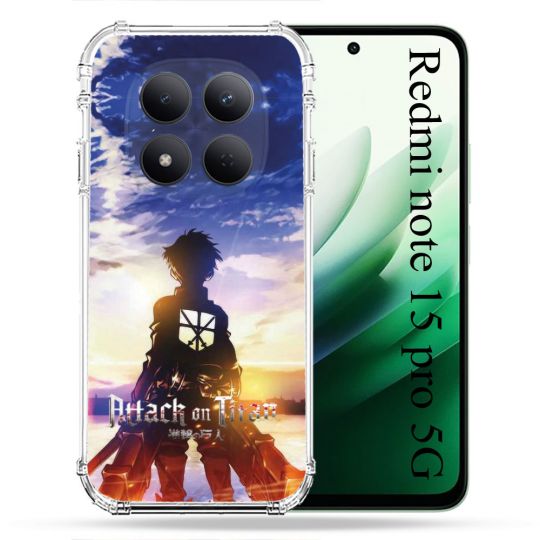 Coque Renforcée Pour Redmi Note 15 Pro 5G Manga Attaque Titans Soleil