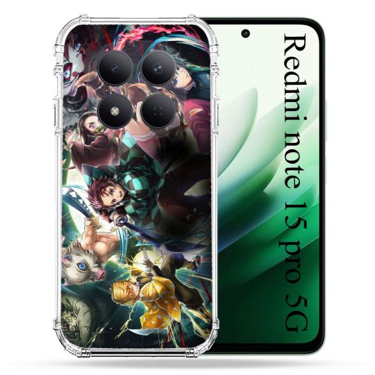 Coque Renforcée Pour Redmi Note 15 Pro 5G Manga Demon Slayer Groupe