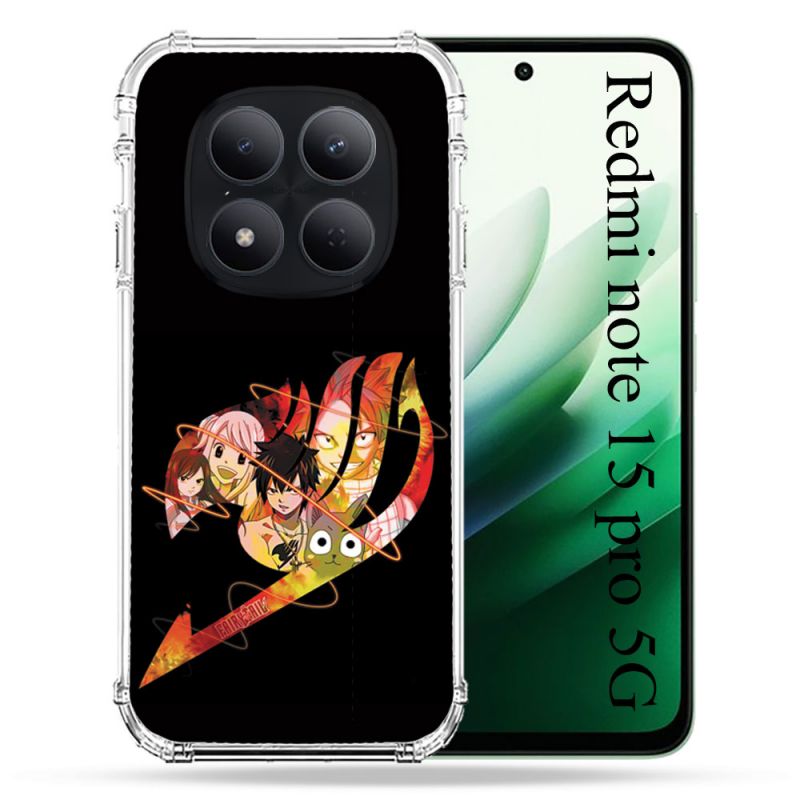 Coque Renforcée Pour Redmi Note 15 Pro 5G Manga Fairy Tail Logo Noir