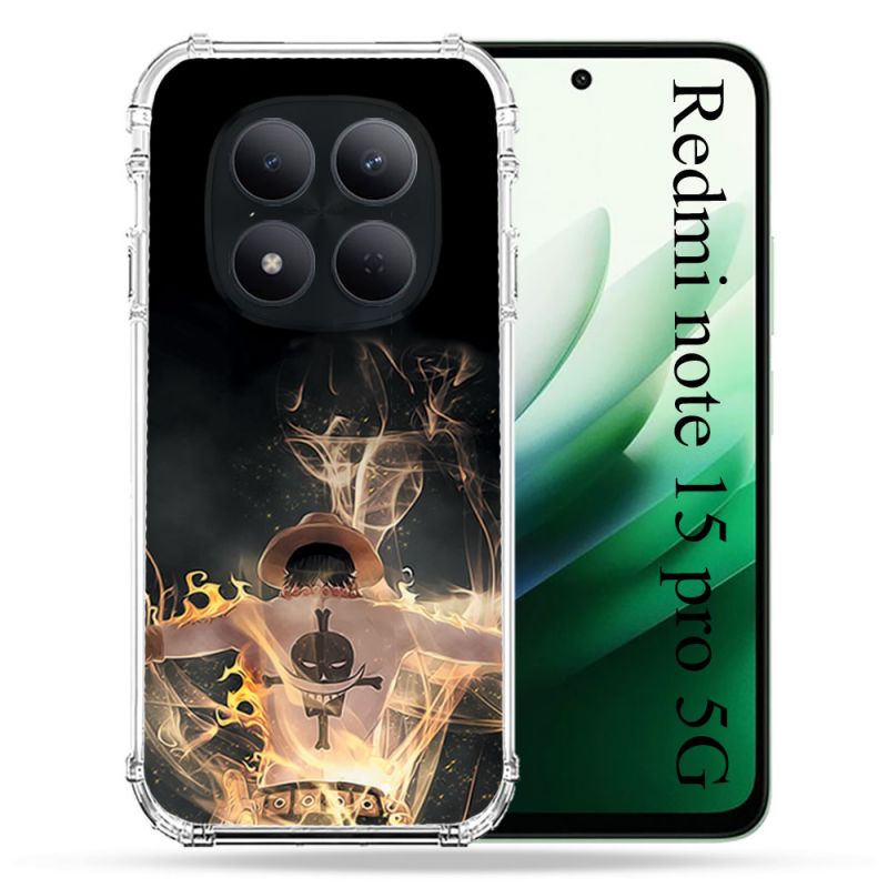 Coque Renforcée Pour Redmi Note 15 Pro 5G Manga One Piece Ace Noir