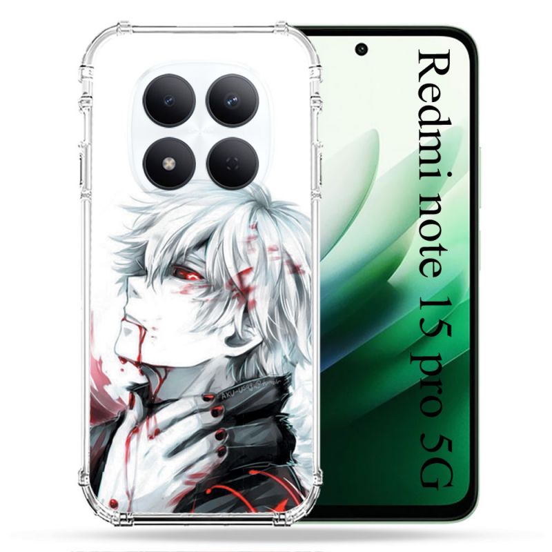 Coque Renforcée Pour Redmi Note 15 Pro 5G Manga Tokyo Ghoul Kaneki Blanc