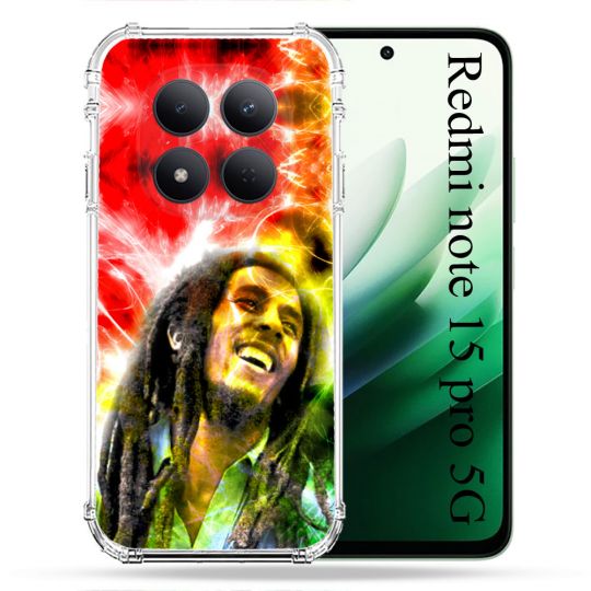 Coque Renforcée Pour Redmi Note 15 Pro 5G Musique Bob Marley Color