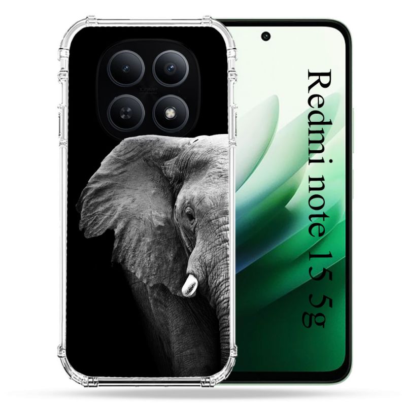 Coque Renforcée Pour Redmi Note 15 5G Animal Elephant Noir