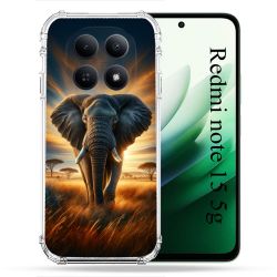 Coque Renforcée Pour Redmi Note 15 5G Animal Elephant Savane