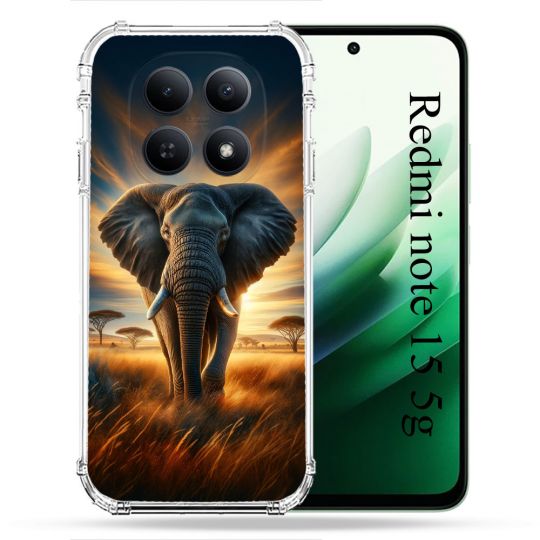 Coque Renforcée Pour Redmi Note 15 5G Animal Elephant Savane