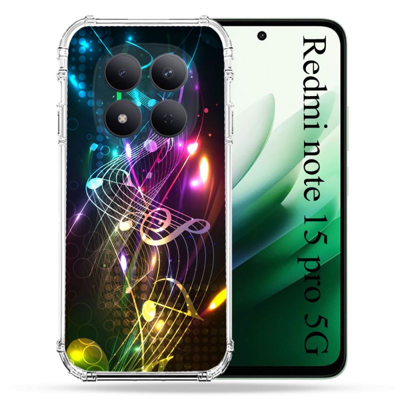 Coque Renforcée Pour Redmi Note 15 Pro 5G Musique Partition Multicolore