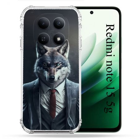 Coque Renforcée Pour Redmi Note 15 5G Animal Loup Business