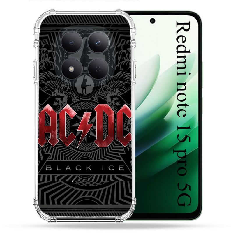 Coque Renforcée Pour Redmi Note 15 Pro 5G Musique Rock ACDC Rouge