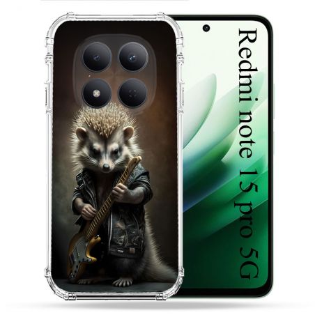 Coque Renforcée Pour Redmi Note 15 Pro 5G Musique Rock Herisson
