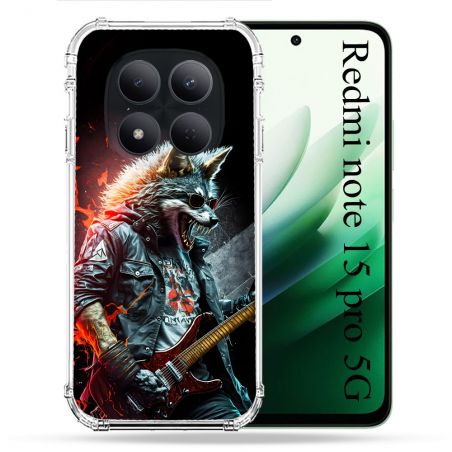 Coque Renforcée Pour Redmi Note 15 Pro 5G Musique Rock Loup
