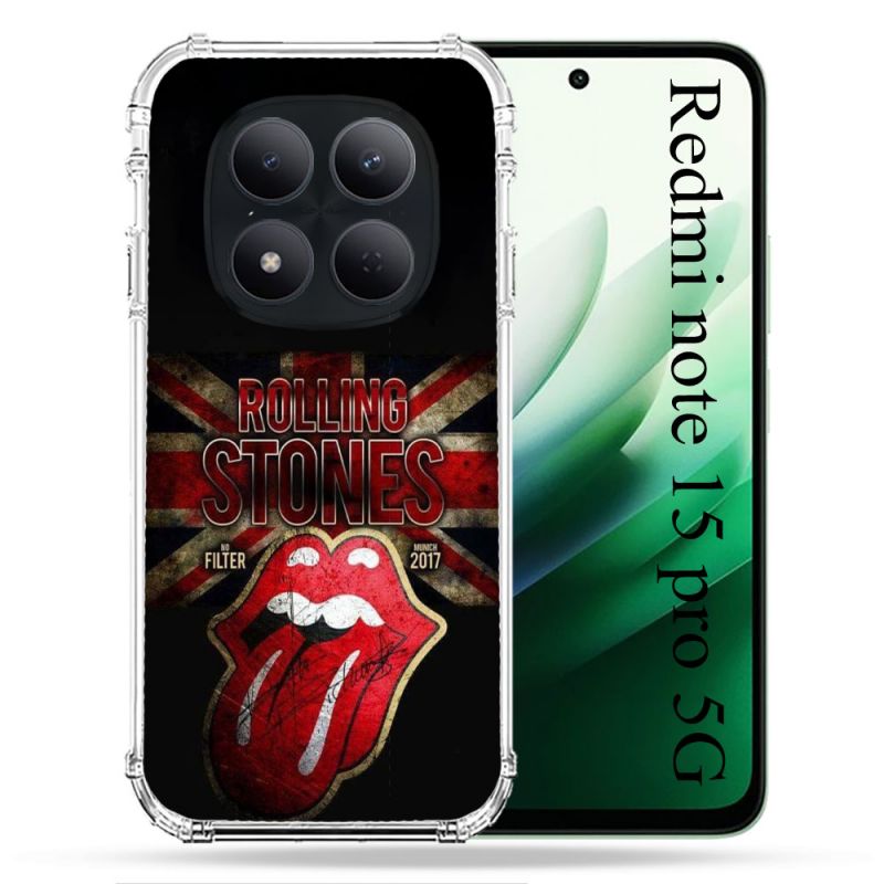 Coque Renforcée Pour Redmi Note 15 Pro 5G Musique Rolling Stones