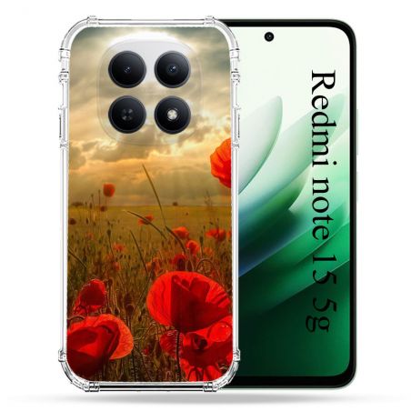 Coque Renforcée Pour Redmi Note 15 5G Fleur Coquelicot