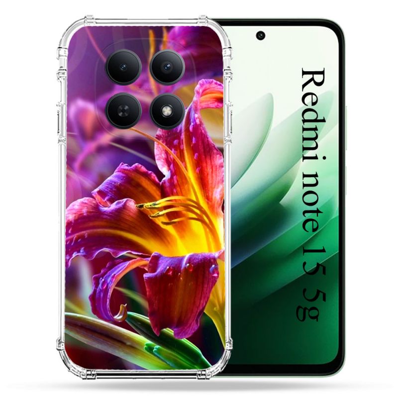 Coque Renforcée Pour Redmi Note 15 5G Fleur Lys Color
