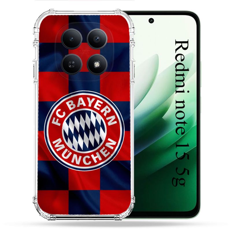 Coque Renforcée Pour Redmi Note 15 5G Foot Bayern Munich Carreaux