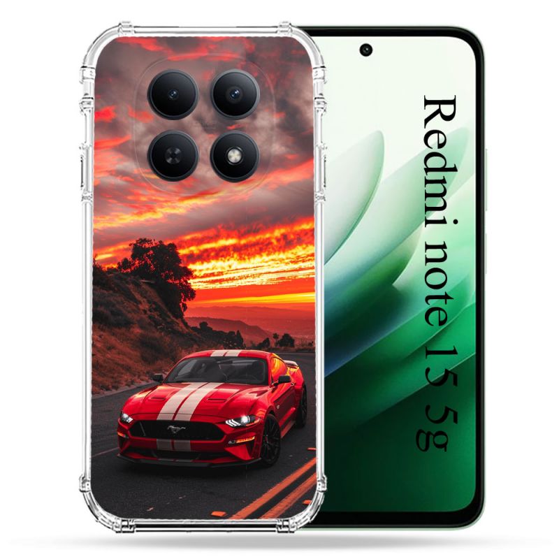 Coque Renforcée Pour Redmi Note 15 5G Ford Mustang GT500 Rouge