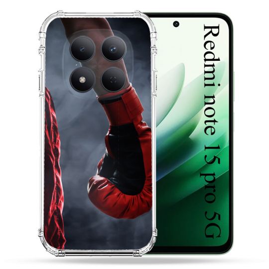Coque Renforcée Pour Redmi Note 15 Pro 5G Sport Boxe Gant Rouge
