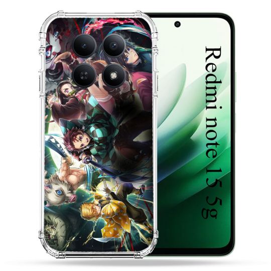 Coque Renforcée Pour Redmi Note 15 5G Manga Demon Slayer Groupe
