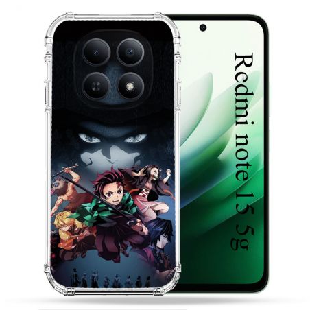 Coque Renforcée Pour Redmi Note 15 5G Manga Demon Slayer Noir