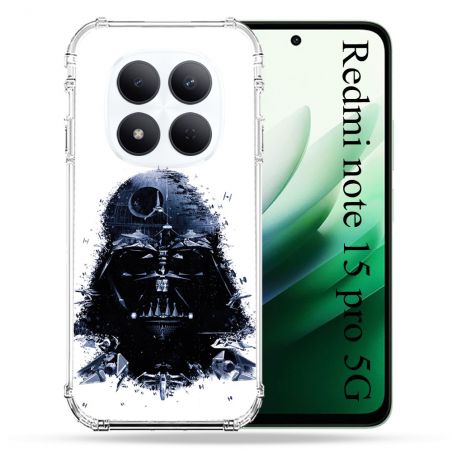 Coque Renforcée Pour Redmi Note 15 Pro 5G Star Wars - Dark Vador Blanc