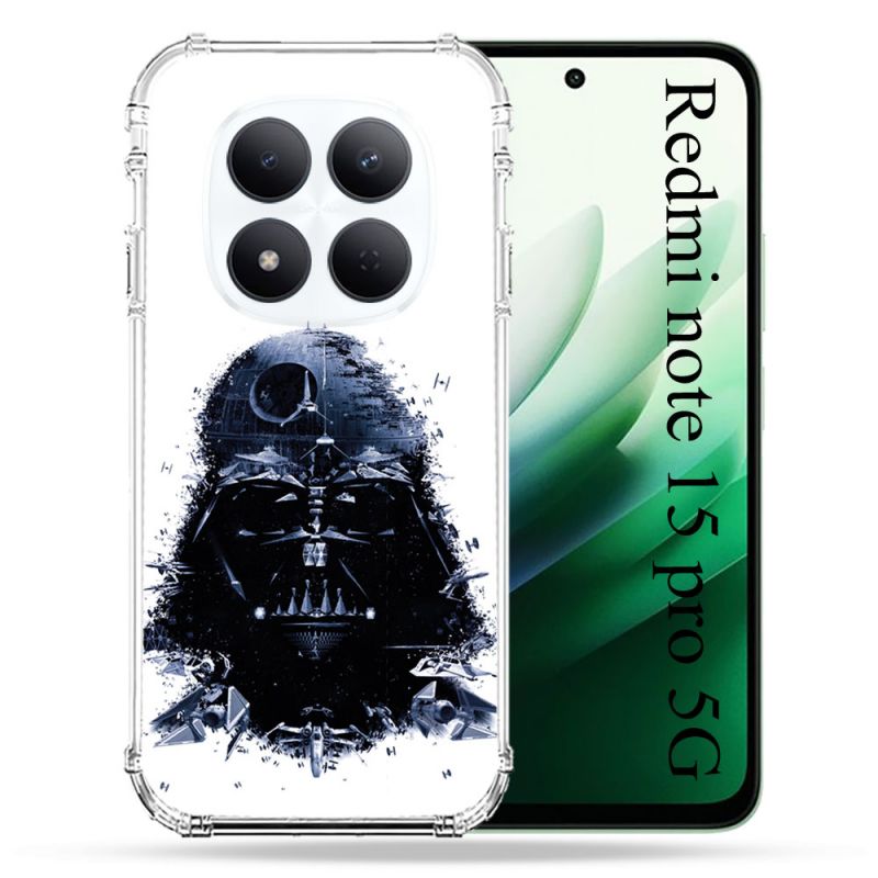 Coque Renforcée Pour Redmi Note 15 Pro 5G Star Wars - Dark Vador Blanc