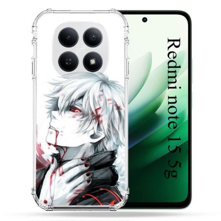 Coque Renforcée Pour Redmi Note 15 5G Manga Tokyo Ghoul Kaneki Blanc