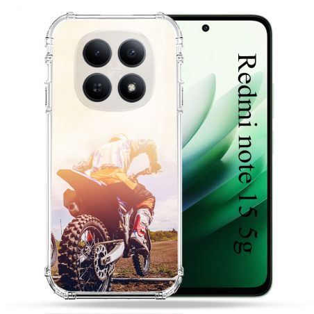 Coque Renforcée Pour Redmi Note 15 5G Moto Cross Soleil