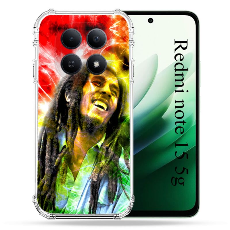 Coque Renforcée Pour Redmi Note 15 5G Musique Bob Marley Color