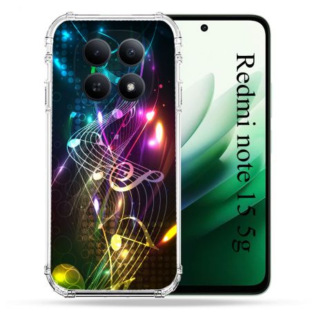 Coque Renforcée Pour Redmi Note 15 5G Musique Partition Multicolore
