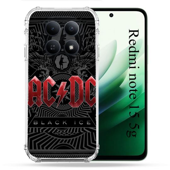 Coque Renforcée Pour Redmi Note 15 5G Musique Rock ACDC Rouge