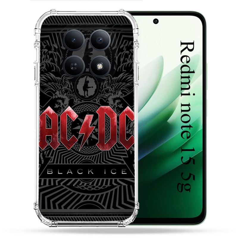 Coque Renforcée Pour Redmi Note 15 5G Musique Rock ACDC Rouge