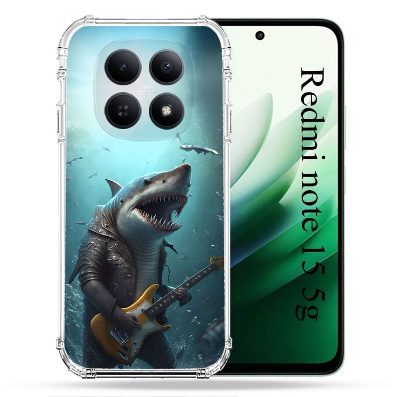 Coque Renforcée Pour Redmi Note 15 5G Musique Rock Requin
