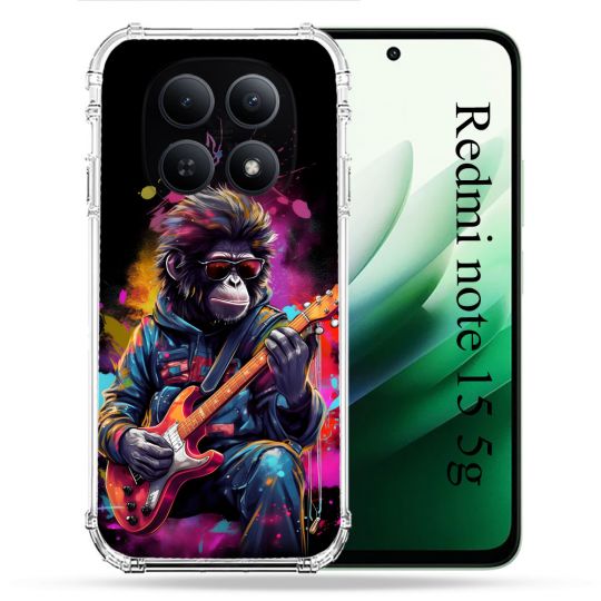 Coque Renforcée Pour Redmi Note 15 5G Musique Rock Singe