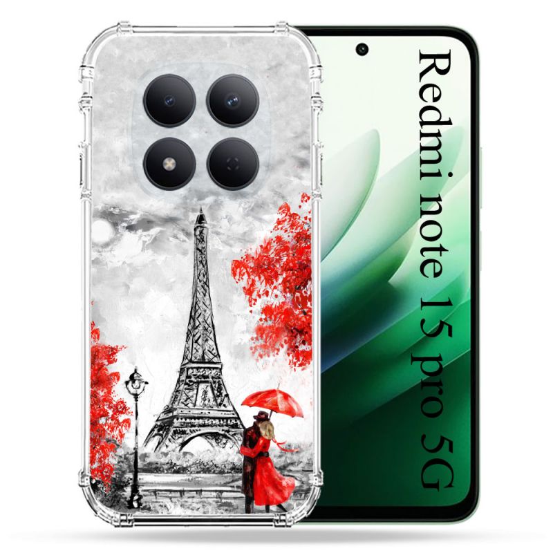 Coque Renforcée Pour Redmi Note 15 Pro 5G Voyage France Paris Rouge