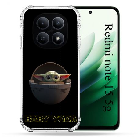 Coque Renforcée Pour Redmi Note 15 5G Star Wars - Yoda bebe noir