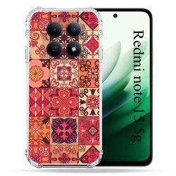 Coque Renforcée Pour Redmi Note 15 5G Texture Carreau Ciment Rouge