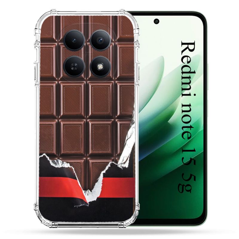 Coque Renforcée Pour Redmi Note 15 5G Texture Trompe Oeil Chocolat