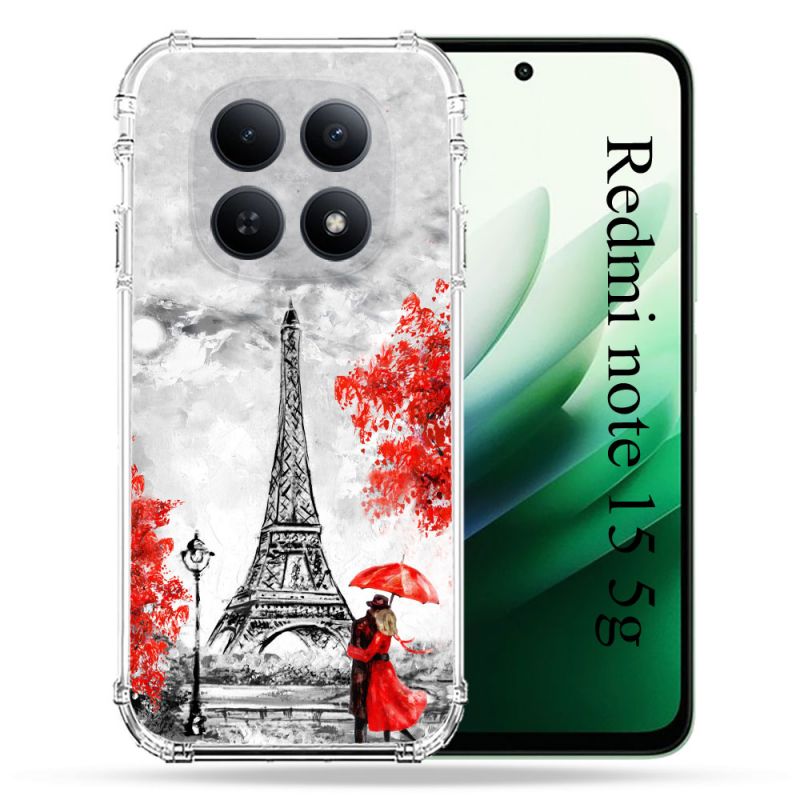 Coque Renforcée Pour Redmi Note 15 5G Voyage France Paris Rouge