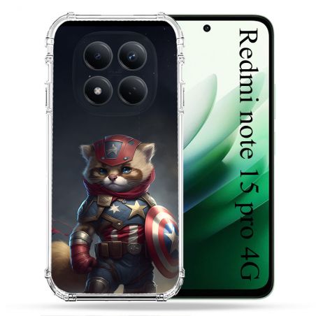 Coque Renforcée Pour Redmi Note 15 Pro 4G Animal Chat America