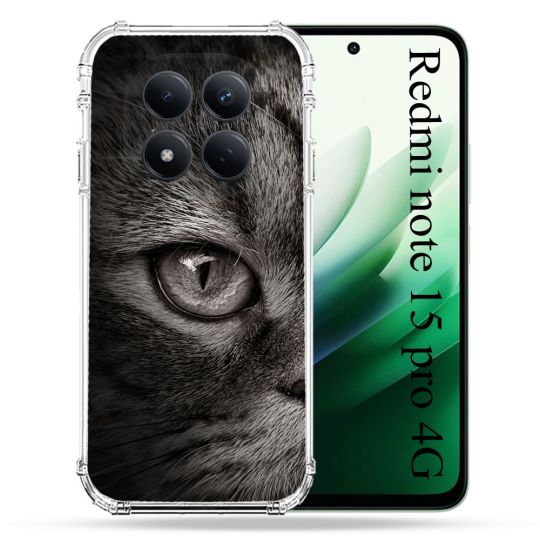 Coque Renforcée Pour Redmi Note 15 Pro 4G Animal Chat Gris
